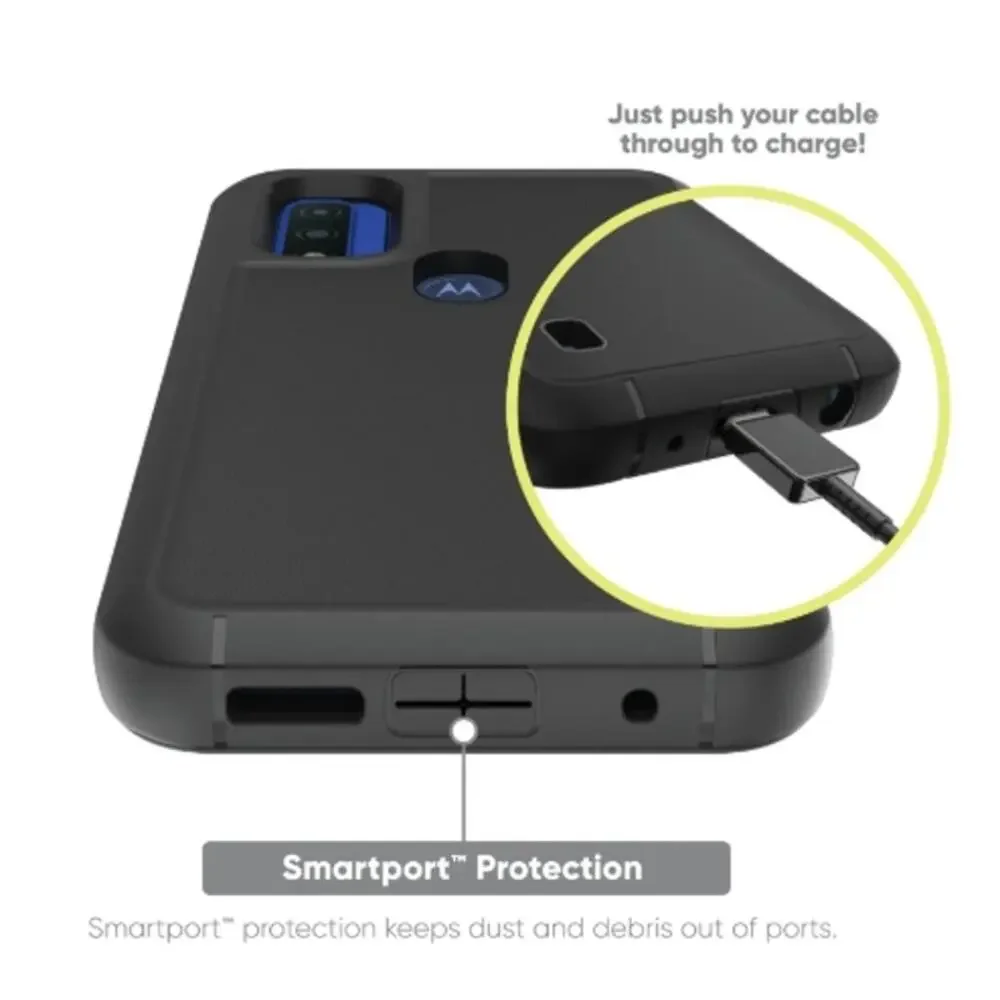 Onn Rugged Phone Case For Motorola moto g PURE & moto g GO, Black, NWT